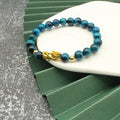 Natural agate tigereye Pi Xiu bracelet, unisex beaded design with electroplated alloy, six colour options