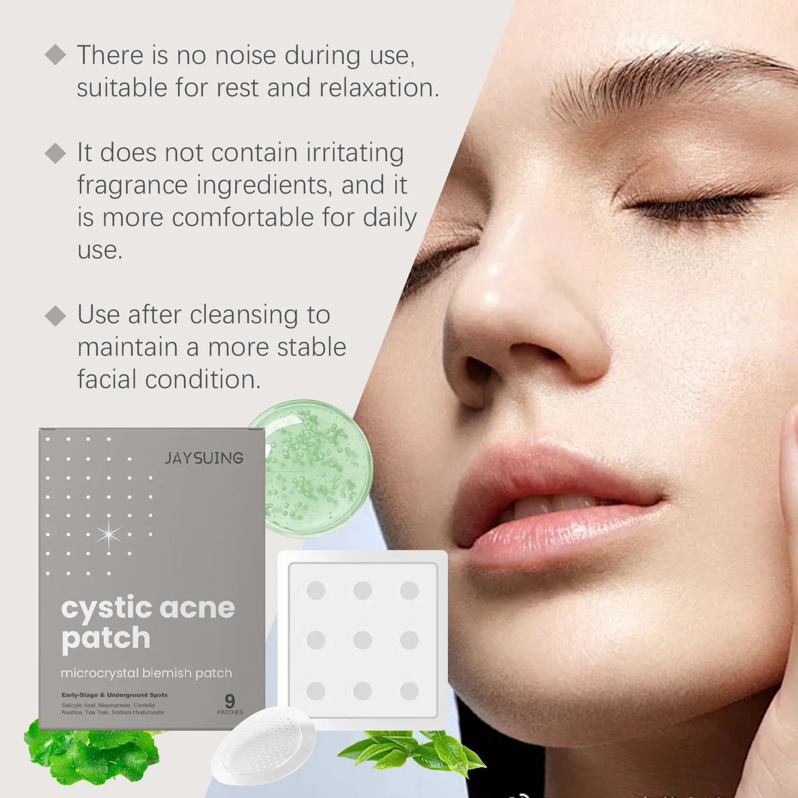 Acne repair micro needle patches package containing 9 patches for spot treatment