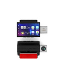 Black 4G front and rear dash cam for cars with touch screen display