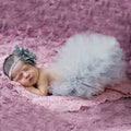 Baby girls pettiskirt set 1-3 months with skirt, hairband, lace, bow and mesh, 20-22cm tile
