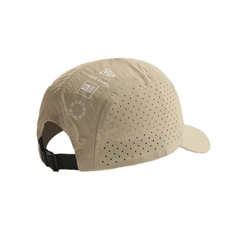 Men's adjustable baseball cap with mesh construction in purple, khaki, green, black, or grey