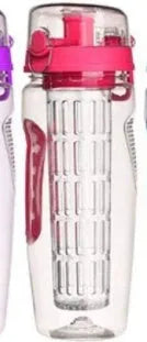 32oz Tritan fruit infuser water bottle with fruit cup and leakproof design