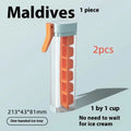 Food-grade PET ice cube tray with press release mechanism in Maldives blue or pearl white colour