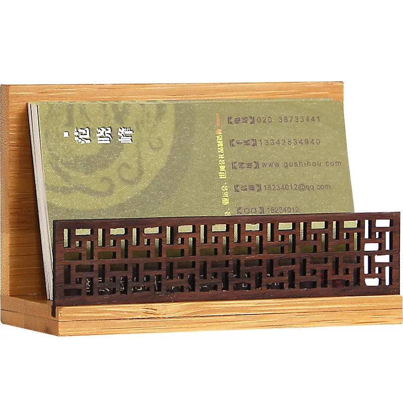 Geometric patterned bamboo business gift box for corporate events and promotions.