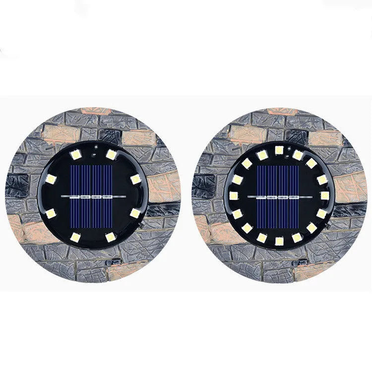 Imitation stone solar garden light with PP body, 11.5cm x 2.3cm x 13cm, for outdoor lawn and patio use