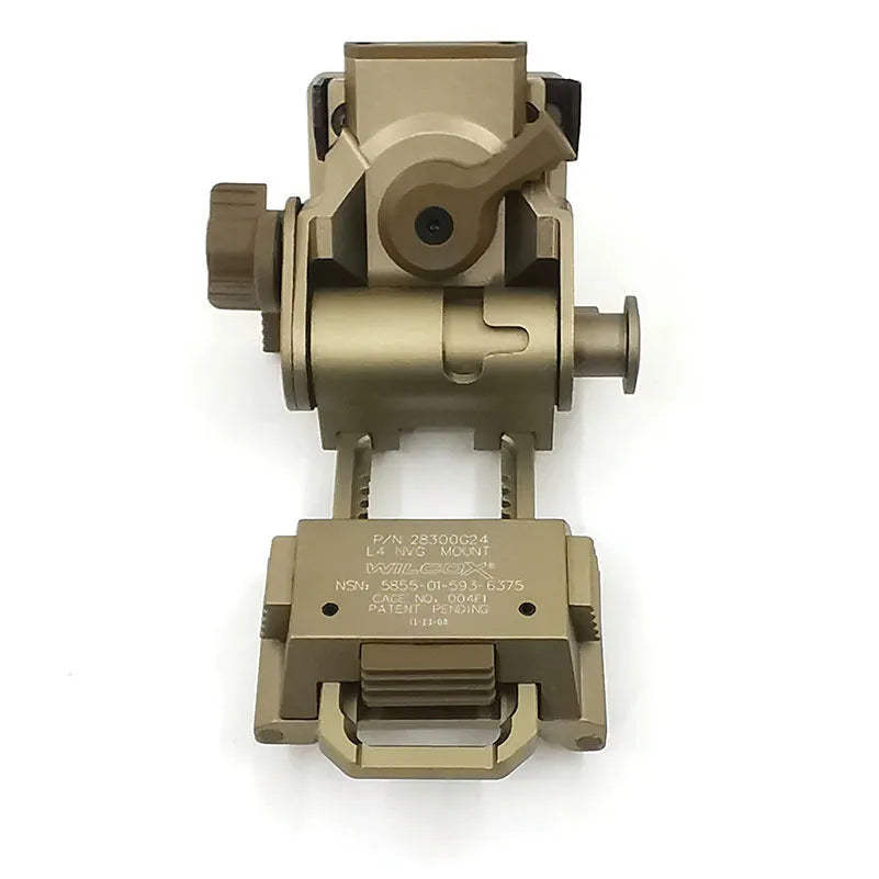Dumper bracket tactical helmet accessory in black, brown, or silver colour for shooting sports