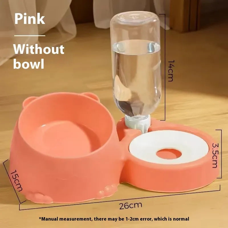 Automatic drinking pet basin with two bowls in haze blue colour