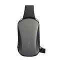Men's hard shell waterproof chest bag in gray, 30x18x10cm, with adjustable shoulder strap
