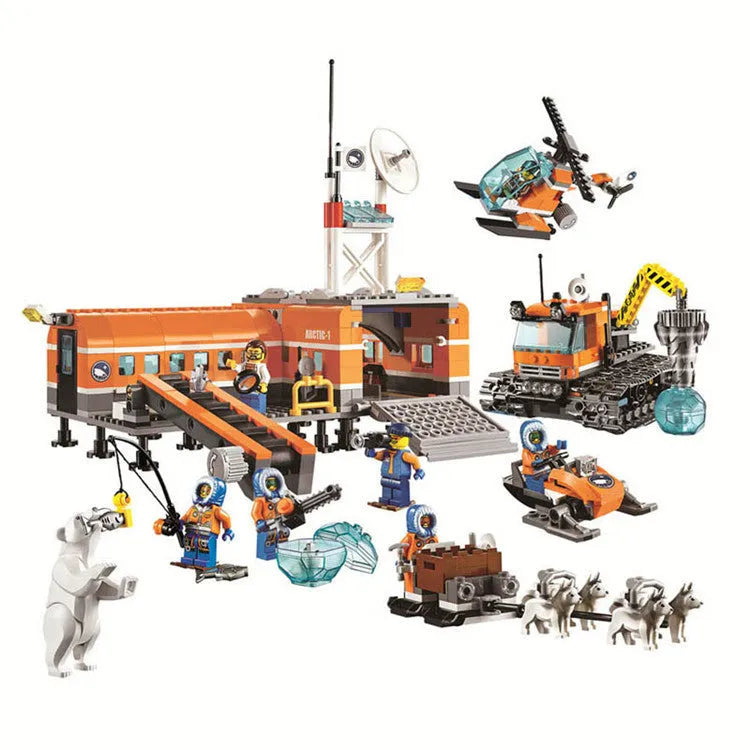 Arctic icebreaker fleet building blocks set with 760 pieces in a 50 x 39.5 x 8.5cm box, ages 6 plus