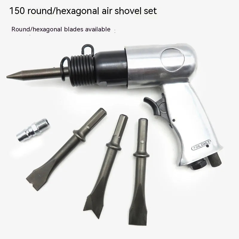 150mm long steel air hammer chisel head for rust removal and brake pad work.