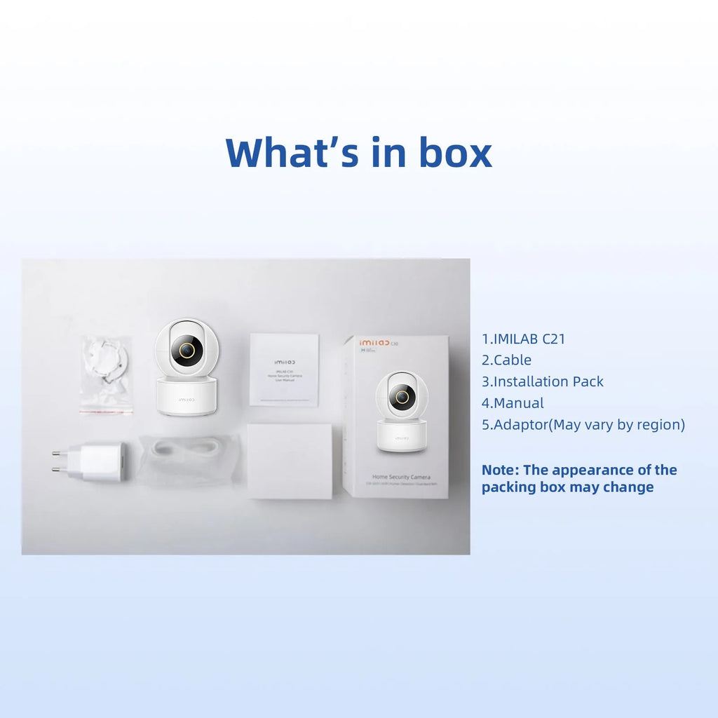 IMILAB C21 white indoor security camera with 2.5K resolution and 360° view