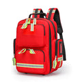 Large capacity empty first aid kit backpack in orange, made from waterproof Oxford cloth with reflective strips and multi-layer storage