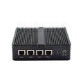 Industrial fanless microcomputer with dual network ports and compact aluminium chassis