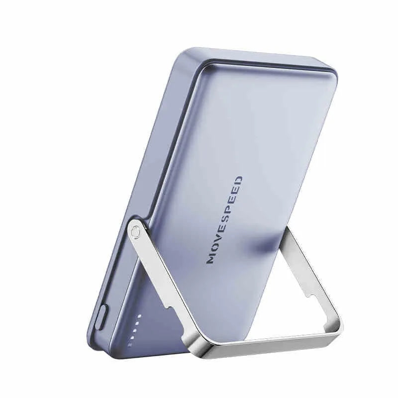 Magsafe portable compact wireless power bank 5000mAh in Space Gray with magnetic alignment