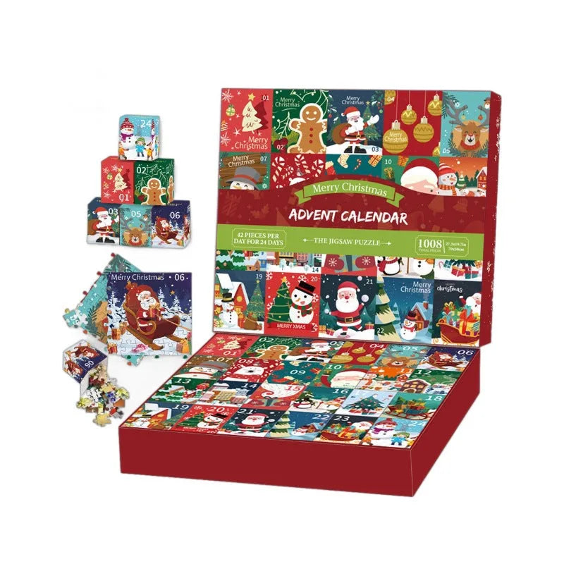 24-grid Christmas puzzle blind box countdown calendar box made of paper, 70x50 cm