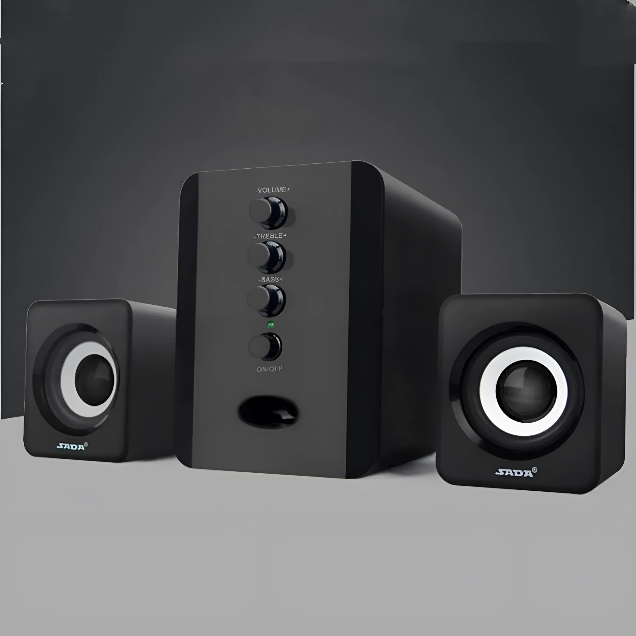 SADA D-202 2.1 channel computer speakers with subwoofer, plastic, 0.9 kg, black and white colour option
