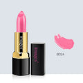 Lipstick lip gloss in a case showing colour range including coral red, bright orange, and Barbie pink.
