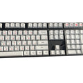 Set of PBT sublimation keycaps showing Japanese, Russian, and Korean language characters for mechanical keyboards.