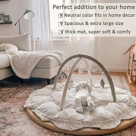 Creative Baby Home removable plush mat toy suit in beige white with soft fabric for baby crawling and fitness play