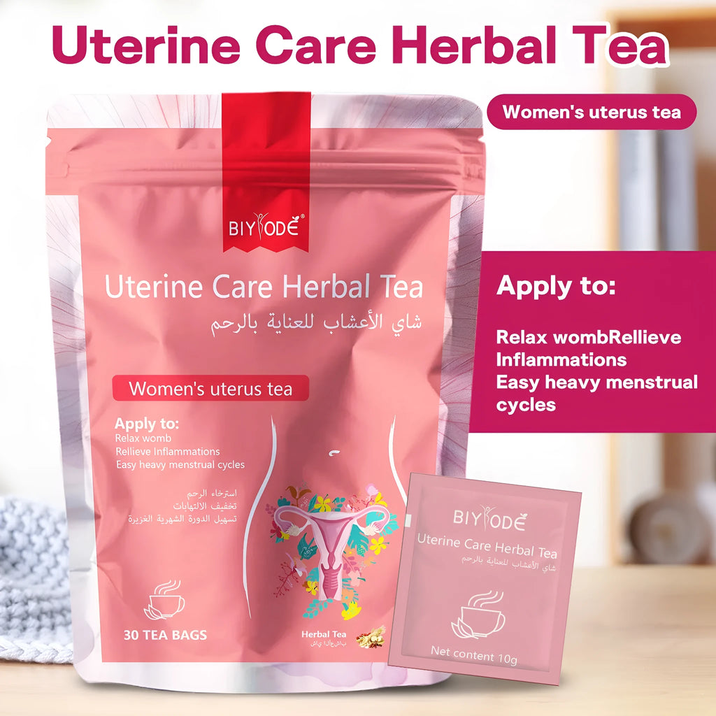 BIYODE uterine care herbal tea bottle with 30 tea bags, tea polyphenols, for women's wellness