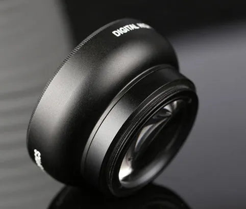 Black mobile phone wide-angle macro lens with aluminium alloy and optical glass, 0.45X and 10x magnification