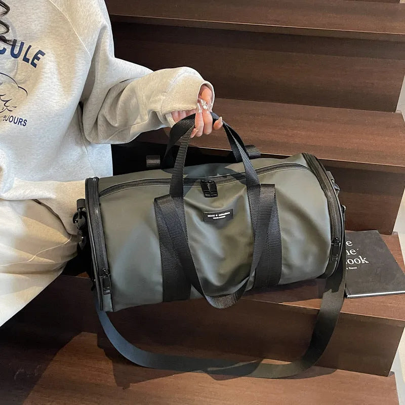 Black Oxford cloth waterproof sports handbag for men and women