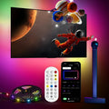 5 metre RGB LED strip lights with remote control for screen-synchronised desktop and TV background lighting
