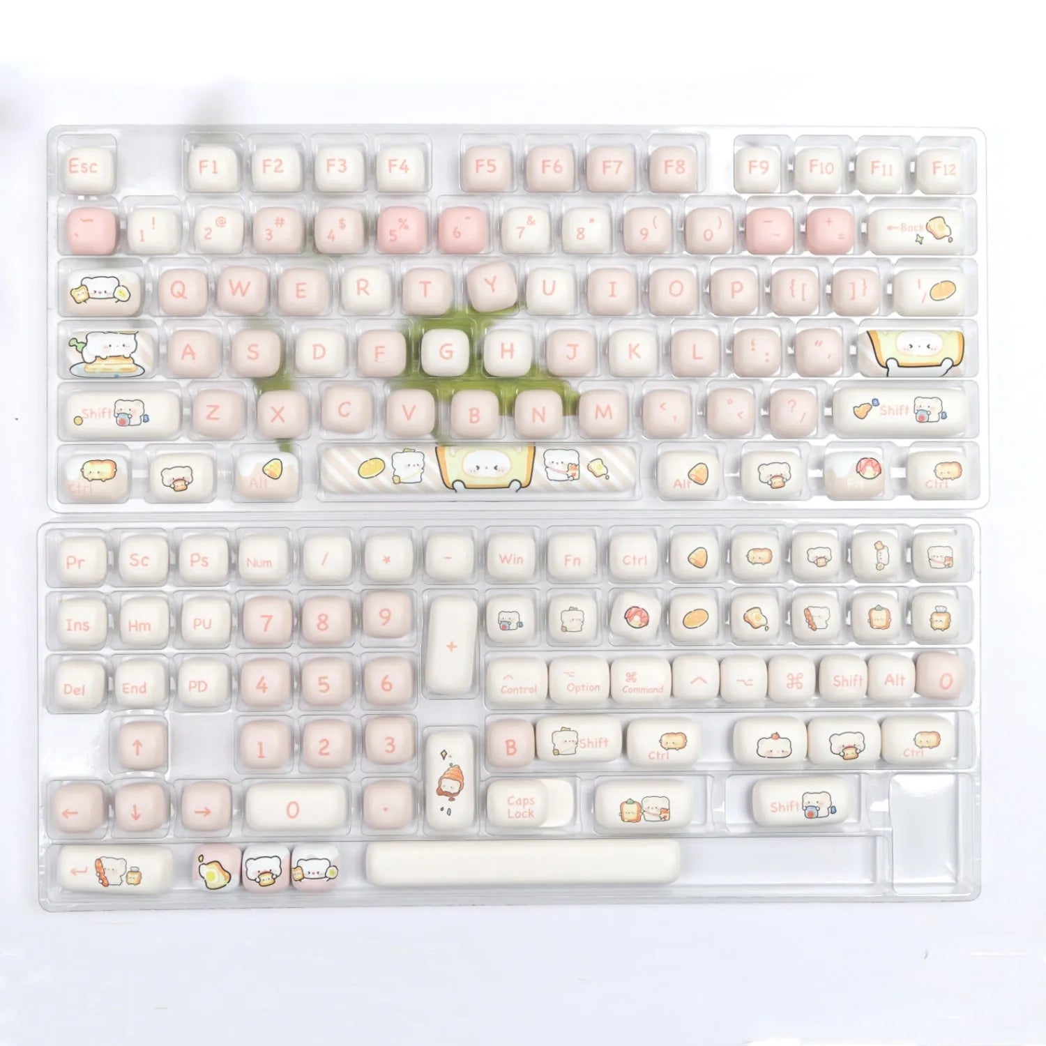 MOG Steamed Bread Bear mechanical keyboard key cap set with PBT construction and thermal sublimation printing
