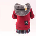 Autumn winter four-legged small dog padded cotton coat in grey with polka dot pattern, loose fit version