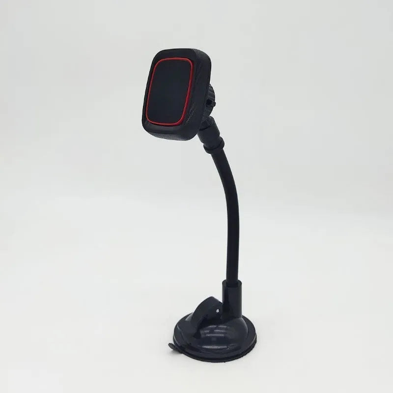 Black universal car phone holder mounted on vehicle air vent with adjustable clamp and 360-degree rotation mechanism