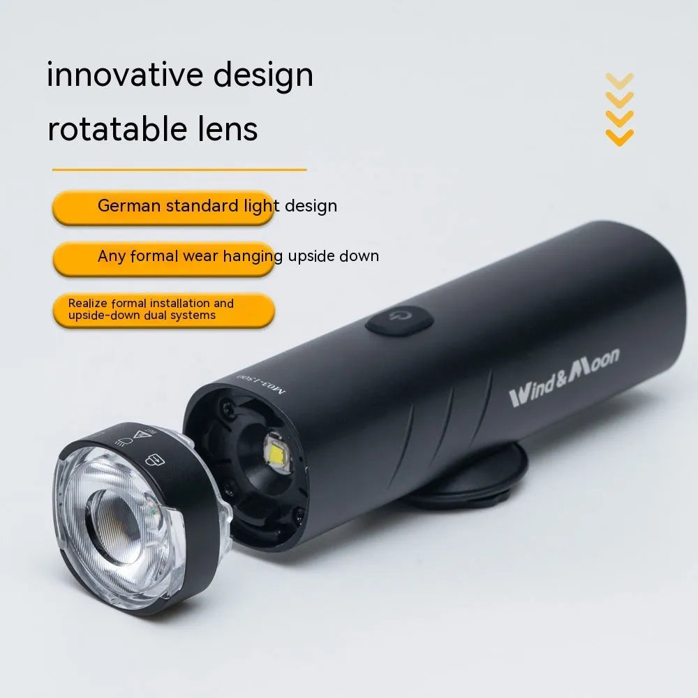 Rechargeable bicycle headlight for road and mountain bikes with 1200 or 1500 lumens output for night cycling