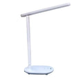 White LED charging table lamp with touch switch and ABS shade on a desk