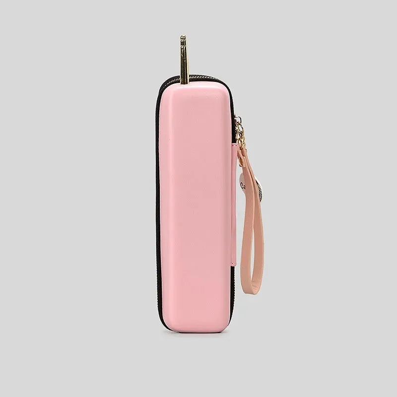 Phone-shaped PU handbag in black with contrast colour panels and slit pocket