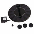 Round 16cm solar fountain pump with solar panel for garden water features.