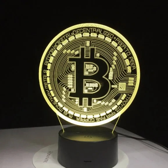 3D LED lamp with seven colour options touch and remote control USB powered acrylic board ABS base