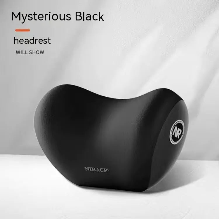 Car lumbar support and headrest pillow set in memory foam with milk silk cover