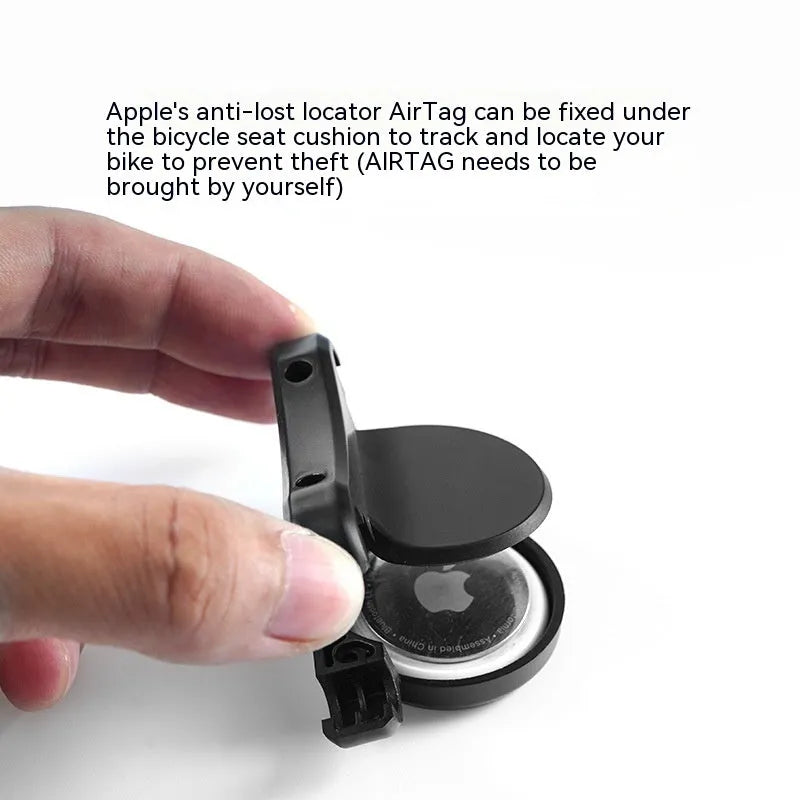 Black ABS plastic bicycle GPS tracker mounting bracket kit for seat bow installation with anti-theft hardware