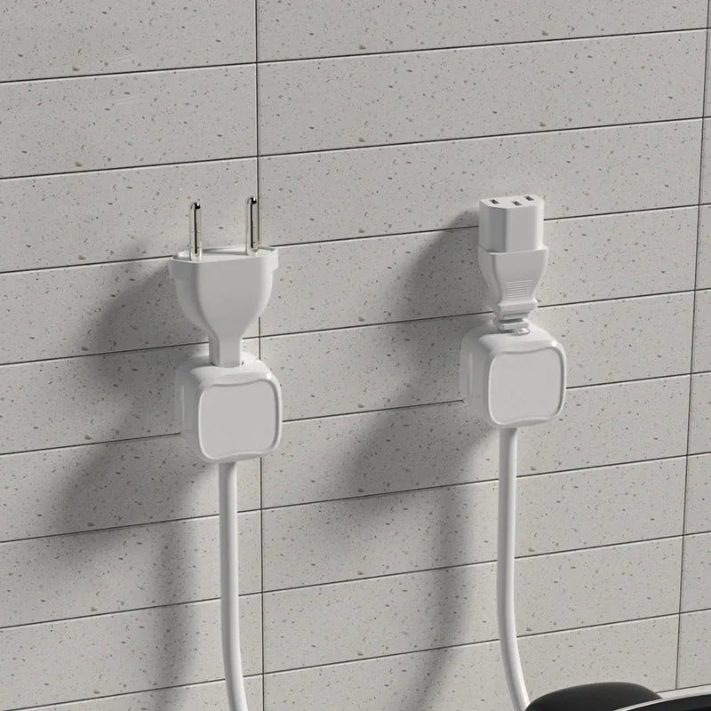 White and black magnetic cable clips for under desk cable management with 2kg capacity