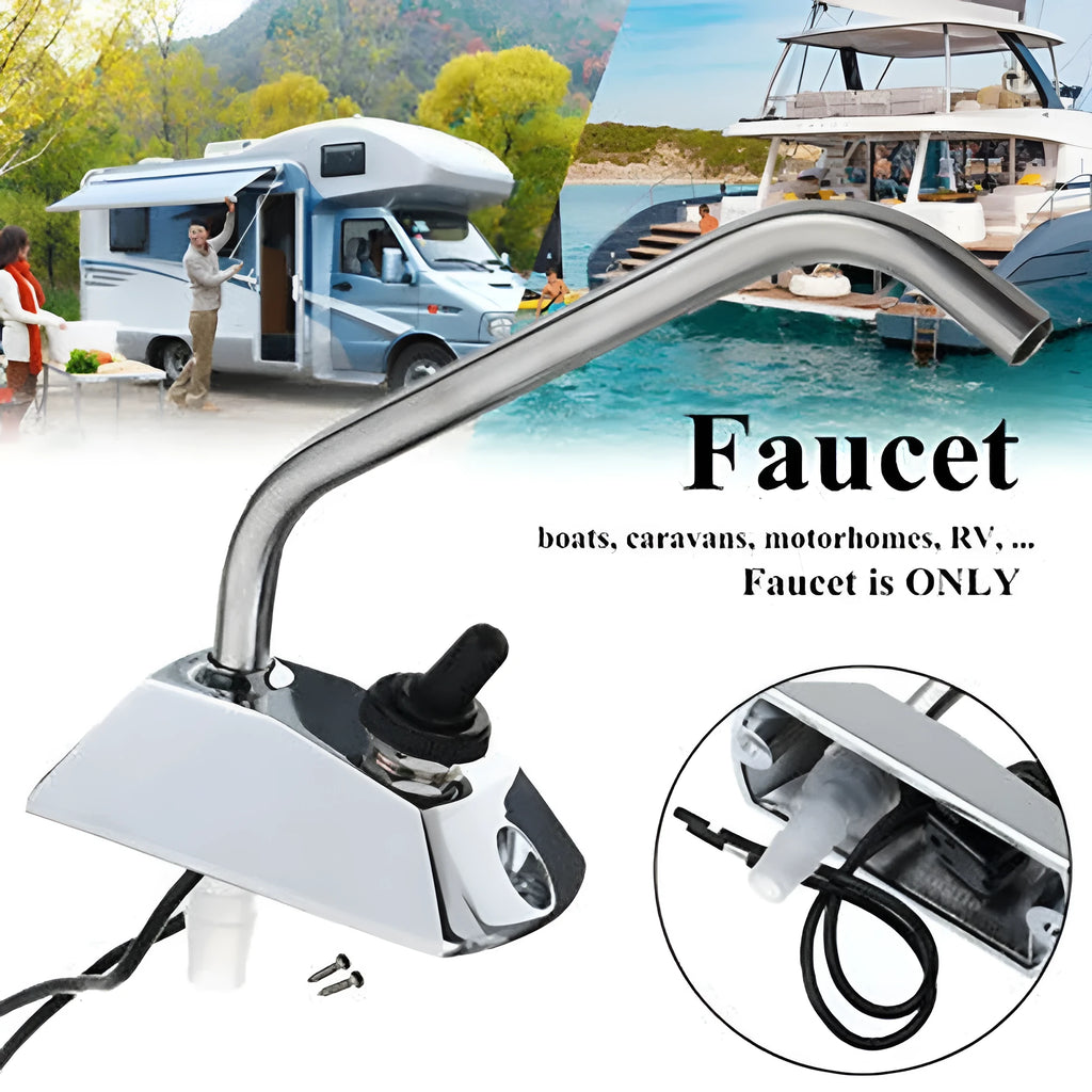 316 stainless steel electronic control rotating faucet for RV with 9mm connections