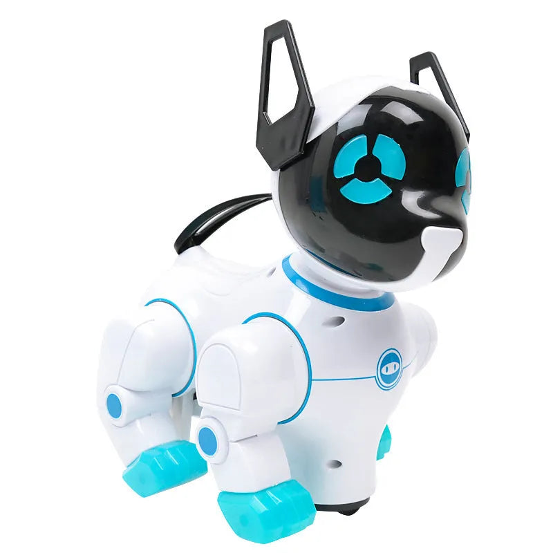 Electric dog toy in blue with light and music dance machine for children