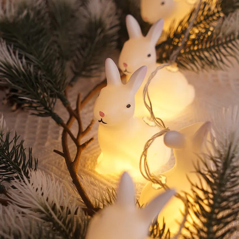Easter plastic egg lamp string with 10 warm white lamps on a dark background