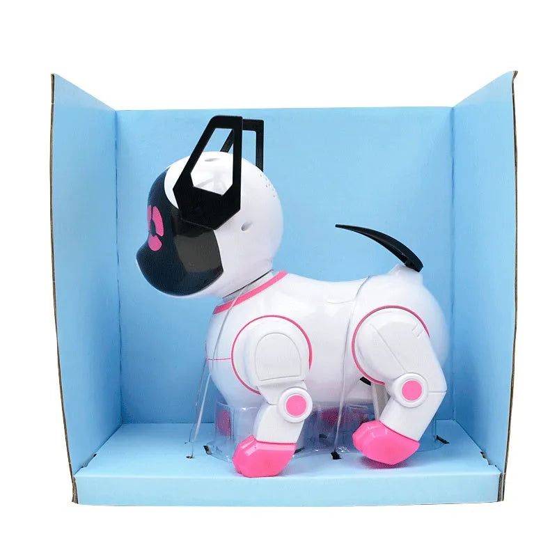 Electric dog toy in blue with light and music dance machine for children