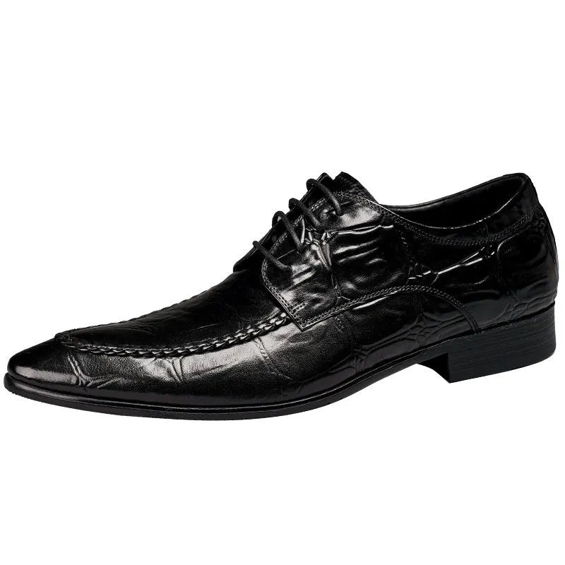 Men's brown leather shoes with horse bit buckle detail and rubber sole