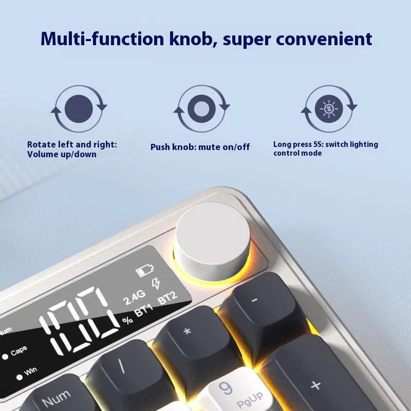 Wireless Bluetooth keyboard and mouse suit in Blue White colour with mechanical feeling keys and Type-C cable