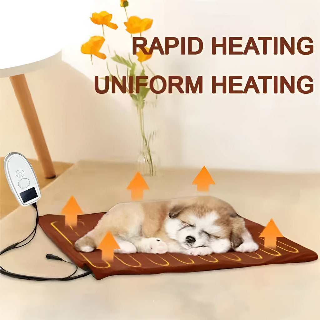Grey 30 x 40cm cloth pet electric blanket for cats and small dogs with US plug