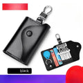 Genuine leather keychain card holder in square vertical design with key mapping organisation
