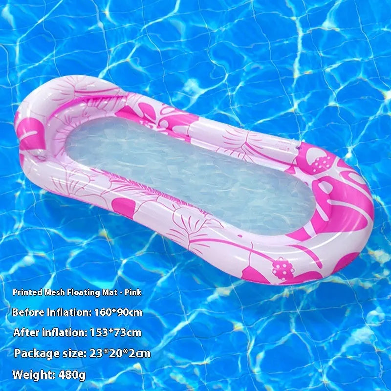 PVC inflatable floating row with thick sequins and wave gradient design in multiple colour variations