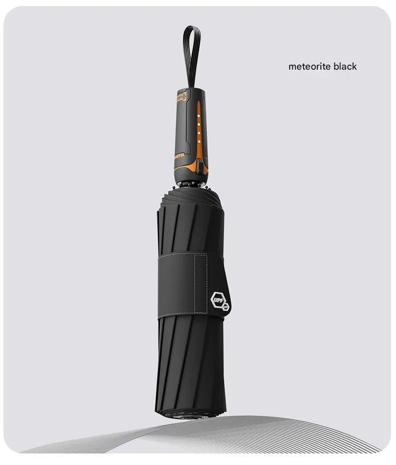 Automatic folding umbrella with large 100cm canopy in various colour options