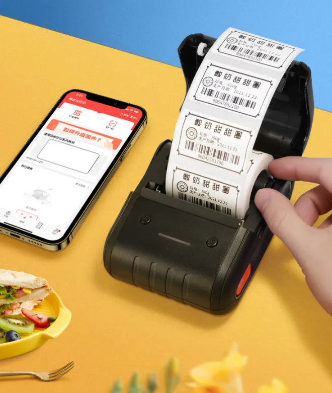 Thermal sensitive barcode tag labels roll Lake Blue 25-50mm print width for clothing barcode printing