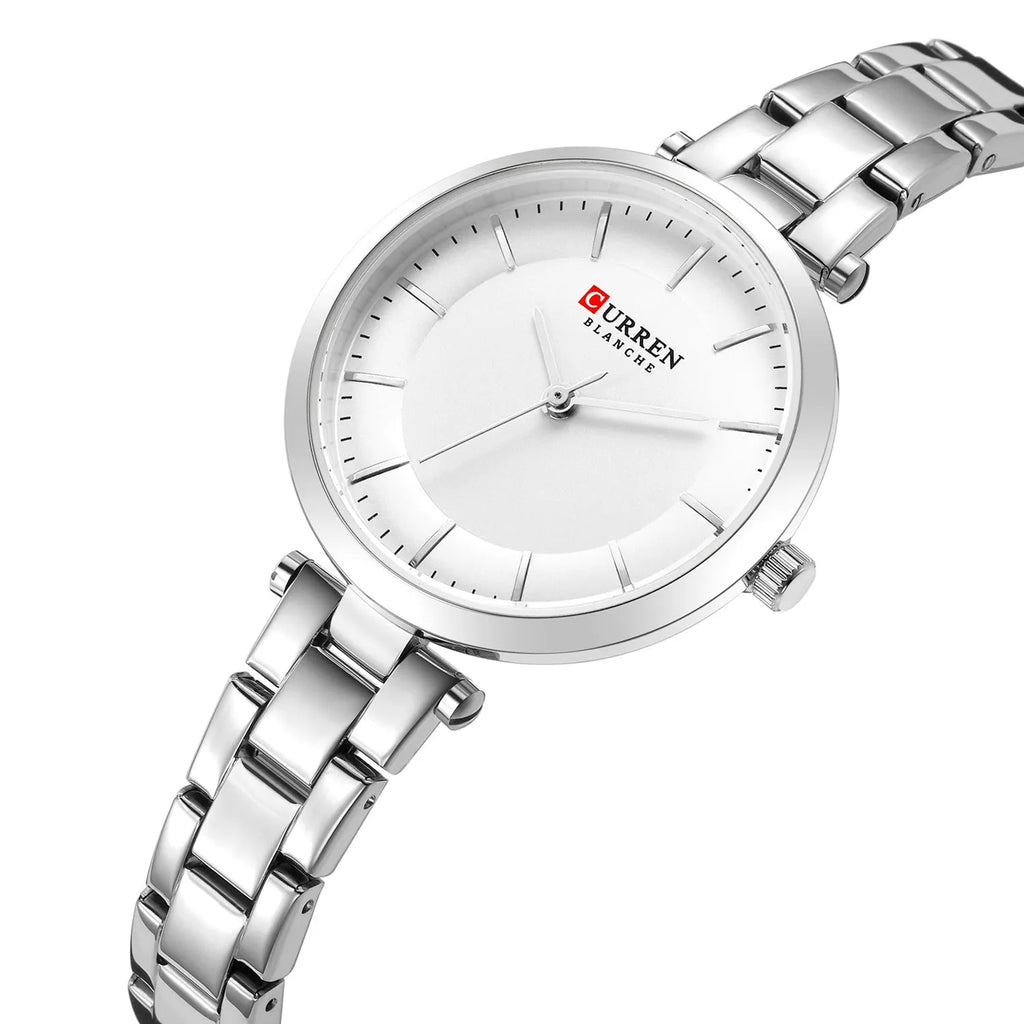 Women's casual quartz watch with slim 7mm case available in multiple colour options